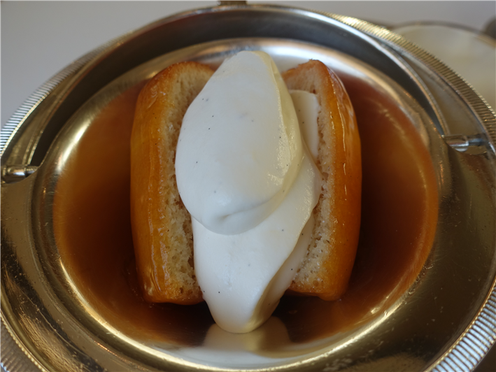rum baba after Chantilly cream added